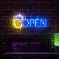 Beer Bar Open Led Light Sign Shop Decor Wall Art Sign
