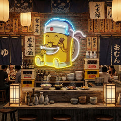 Beer Eating A Ramen Bowl LED Neon Sign Light Pop Art