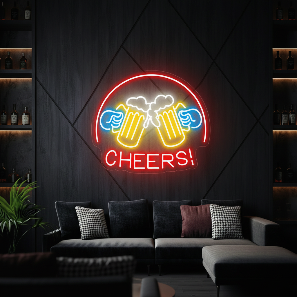 Beer Cheers Neon Signs Lights Bar Art Wall Decor