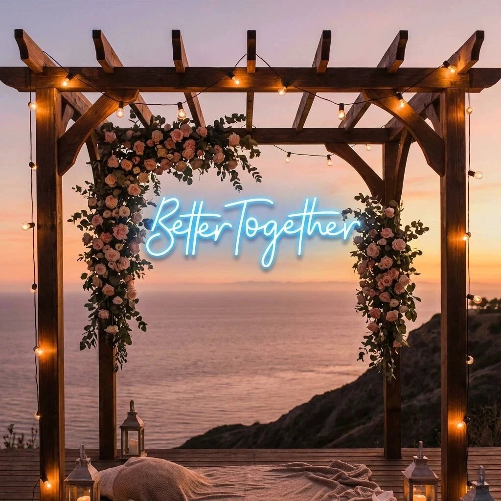 Custom Neon Sign Wedding, Better Together Neon Sign, Wedding Sign