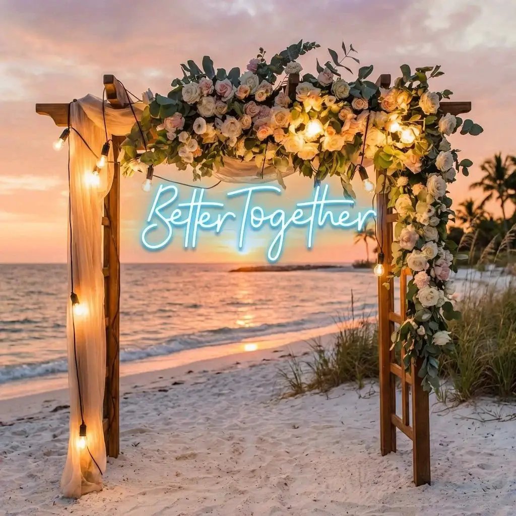 Custom Neon Sign Wedding, Better Together Neon Sign, Wedding Sign