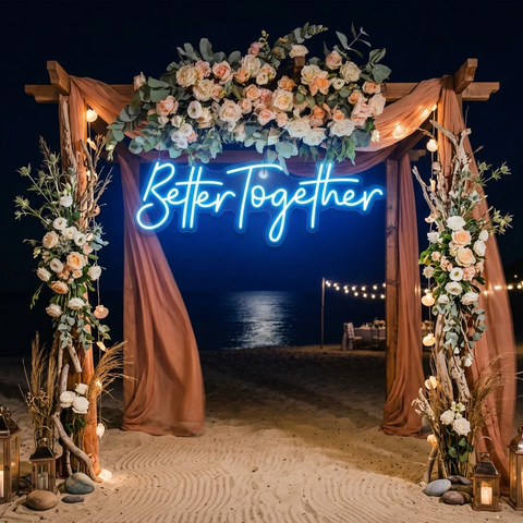 Custom Neon Sign Wedding, Better Together Neon Sign, Wedding Sign
