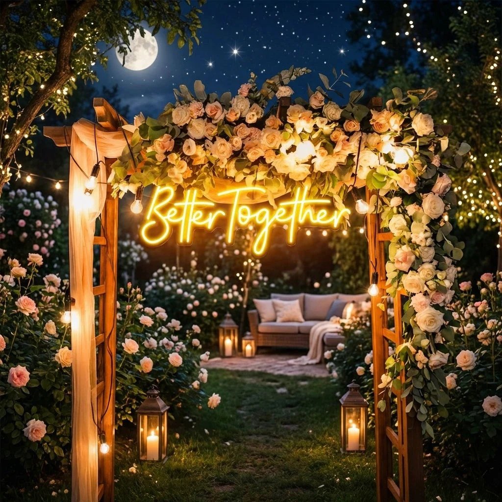 Custom Neon Sign Wedding, Better Together Neon Sign, Wedding Sign