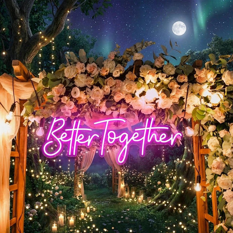 Custom Neon Sign Wedding, Better Together Neon Sign, Wedding Sign