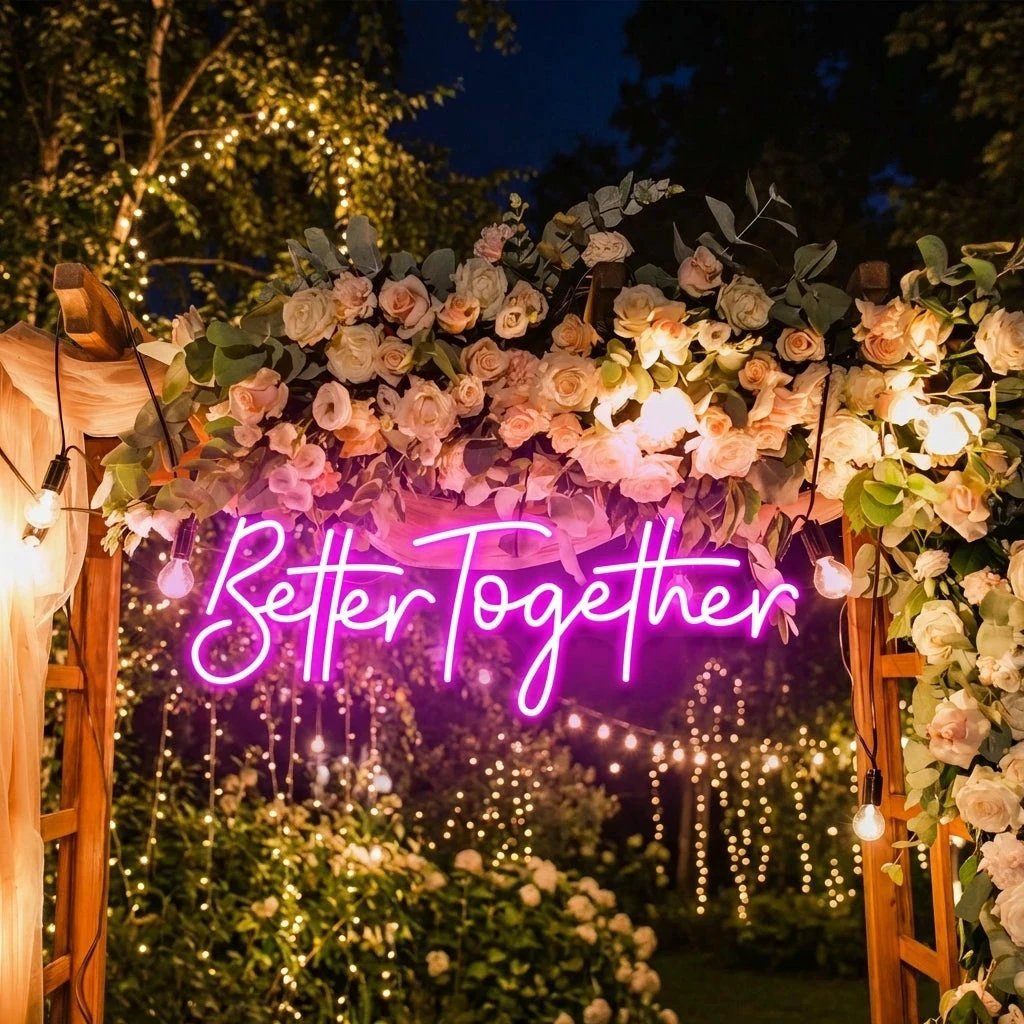 Custom Neon Sign Wedding, Better Together Neon Sign, Wedding Sign