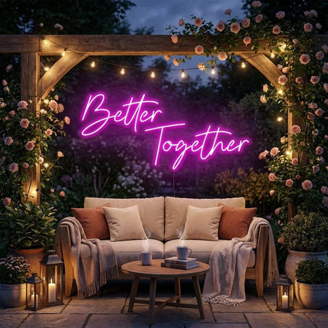 Better Together Led Neon Sign Light, Wedding Neon Sign For Reception, Neon Light Sign For Wedding