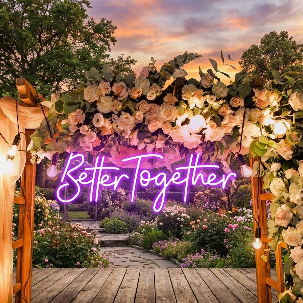 Custom Neon Sign Wedding, Better Together Neon Sign, Wedding Sign