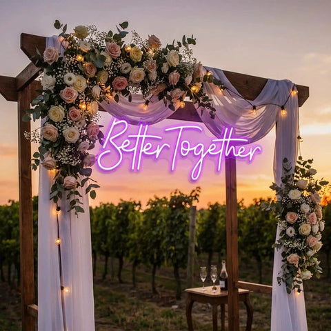 Custom Neon Sign Wedding, Better Together Neon Sign, Wedding Sign