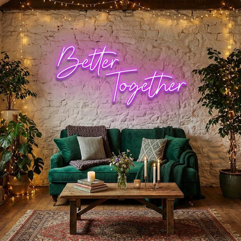 Better Together Led Neon Sign Light, Wedding Neon Sign For Reception, Neon Light Sign For Wedding