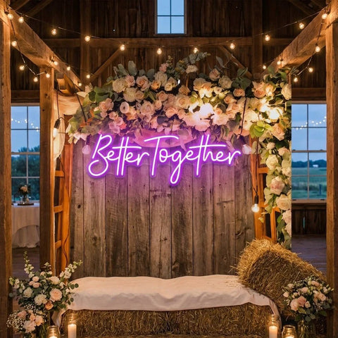 Custom Neon Sign Wedding, Better Together Neon Sign, Wedding Sign