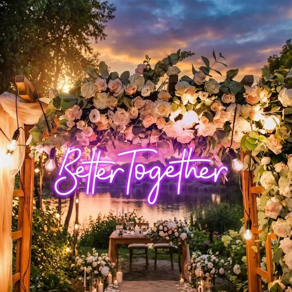 Custom Neon Sign Wedding, Better Together Neon Sign, Wedding Sign