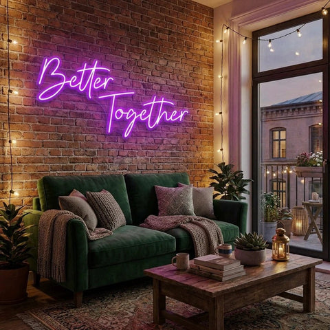 Better Together Led Neon Sign Light, Wedding Neon Sign For Reception, Neon Light Sign For Wedding