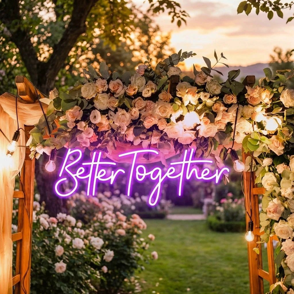 Custom Neon Sign Wedding, Better Together Neon Sign, Wedding Sign