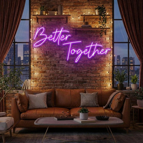 Better Together Led Neon Sign Light, Wedding Neon Sign For Reception, Neon Light Sign For Wedding