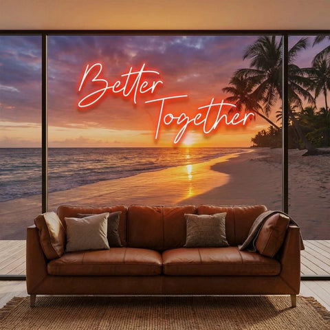 Better Together Led Neon Sign Light, Wedding Neon Sign For Reception, Neon Light Sign For Wedding