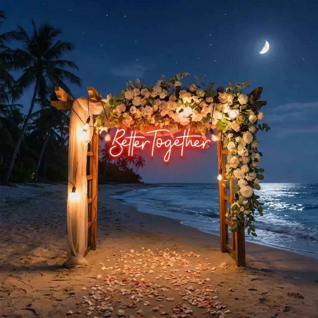 Custom Neon Sign Wedding, Better Together Neon Sign, Wedding Sign