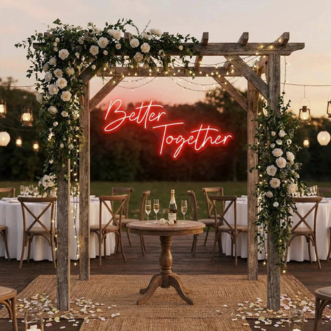 Better Together Led Neon Sign Light, Wedding Neon Sign For Reception, Neon Light Sign For Wedding