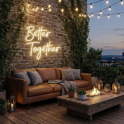 Better Together Led Neon Sign Light, Wedding Neon Sign For Reception, Neon Light Sign For Wedding