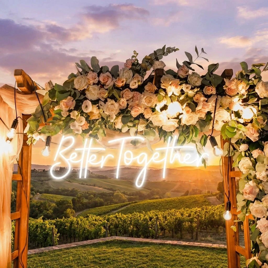 Custom Neon Sign Wedding, Better Together Neon Sign, Wedding Sign