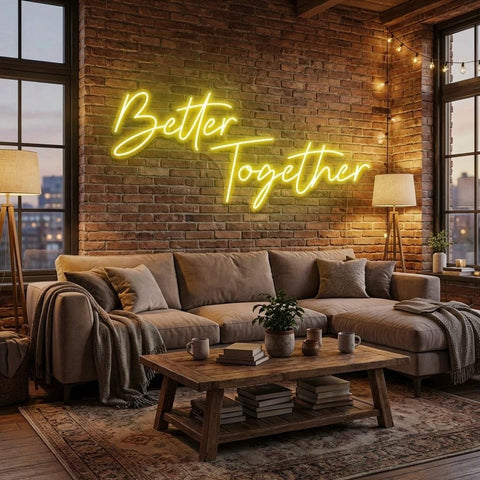 Better Together Led Neon Sign Light, Wedding Neon Sign For Reception, Neon Light Sign For Wedding