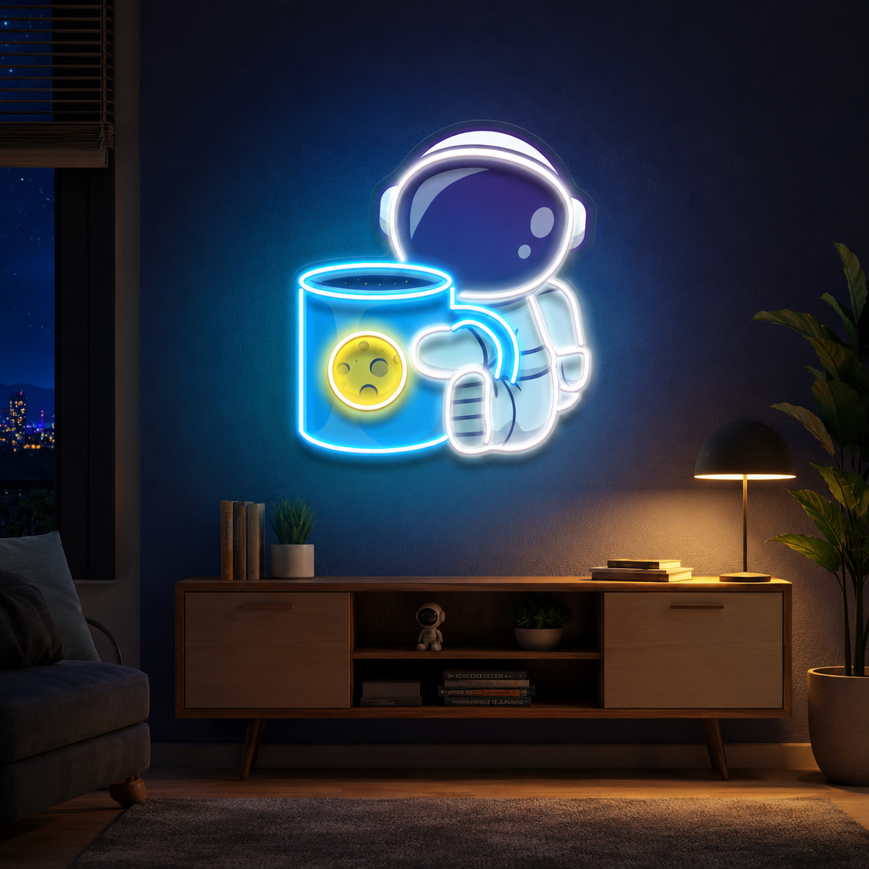 Tea Astronaut Art work Led Neon Sign Light