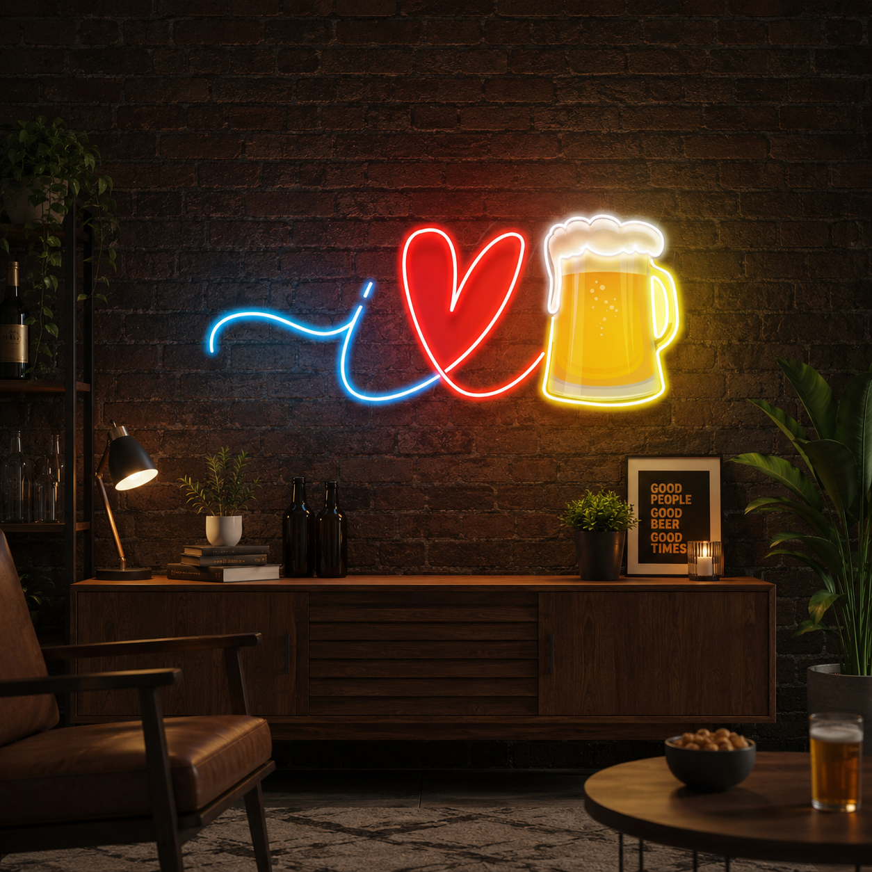 I Love Beer Artwork Led Neon Sign Light
