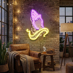 Praying Hands Artwork Led Neon Sign Light