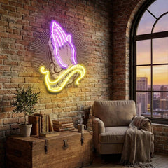 Praying Hands Artwork Led Neon Sign Light