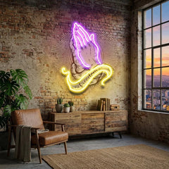 Praying Hands Artwork Led Neon Sign Light