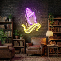 Praying Hands Artwork Led Neon Sign Light