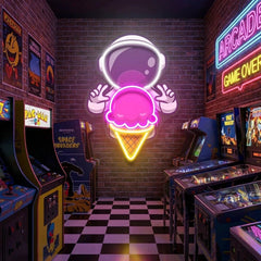 Astronaut Ice Cream Art work Led Neon Sign Light
