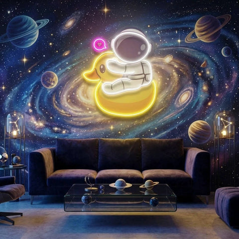 Duck Astronaut Art work Led Neon Sign Light