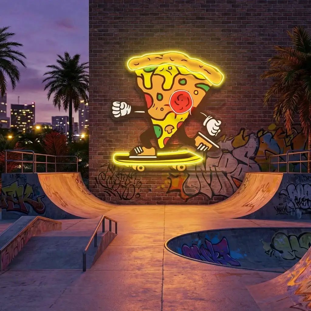 Pizza Skater Artwork Led Neon Sign Light