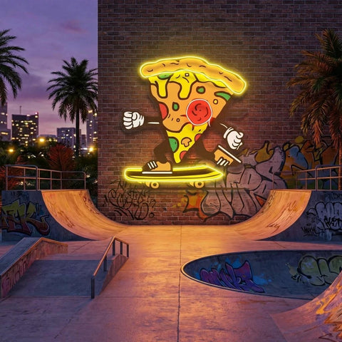 Pizza Skater Artwork Led Neon Sign Light
