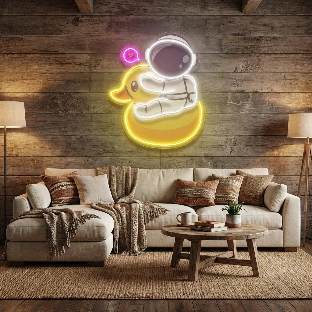 Duck Astronaut Art work Led Neon Sign Light