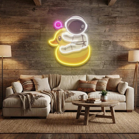 Duck Astronaut Art work Led Neon Sign Light