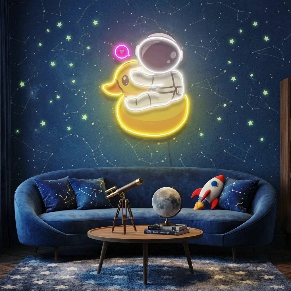 Duck Astronaut Art work Led Neon Sign Light
