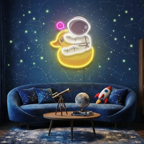 Duck Astronaut Art work Led Neon Sign Light