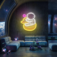 Duck Astronaut Art work Led Neon Sign Light