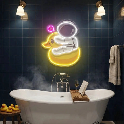 Duck Astronaut Art work Led Neon Sign Light
