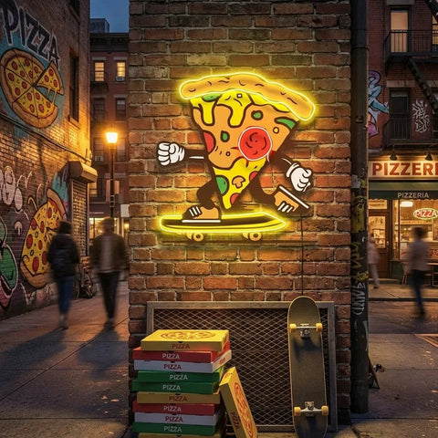 Pizza Skater Artwork Led Neon Sign Light