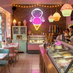 Astronaut Ice Cream Art work Led Neon Sign Light