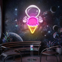 Astronaut Ice Cream Art work Led Neon Sign Light