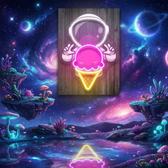 Astronaut Ice Cream Art work Led Neon Sign Light