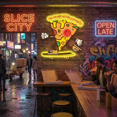 Pizza Skater Artwork Led Neon Sign Light