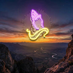Praying Hands Artwork Led Neon Sign Light