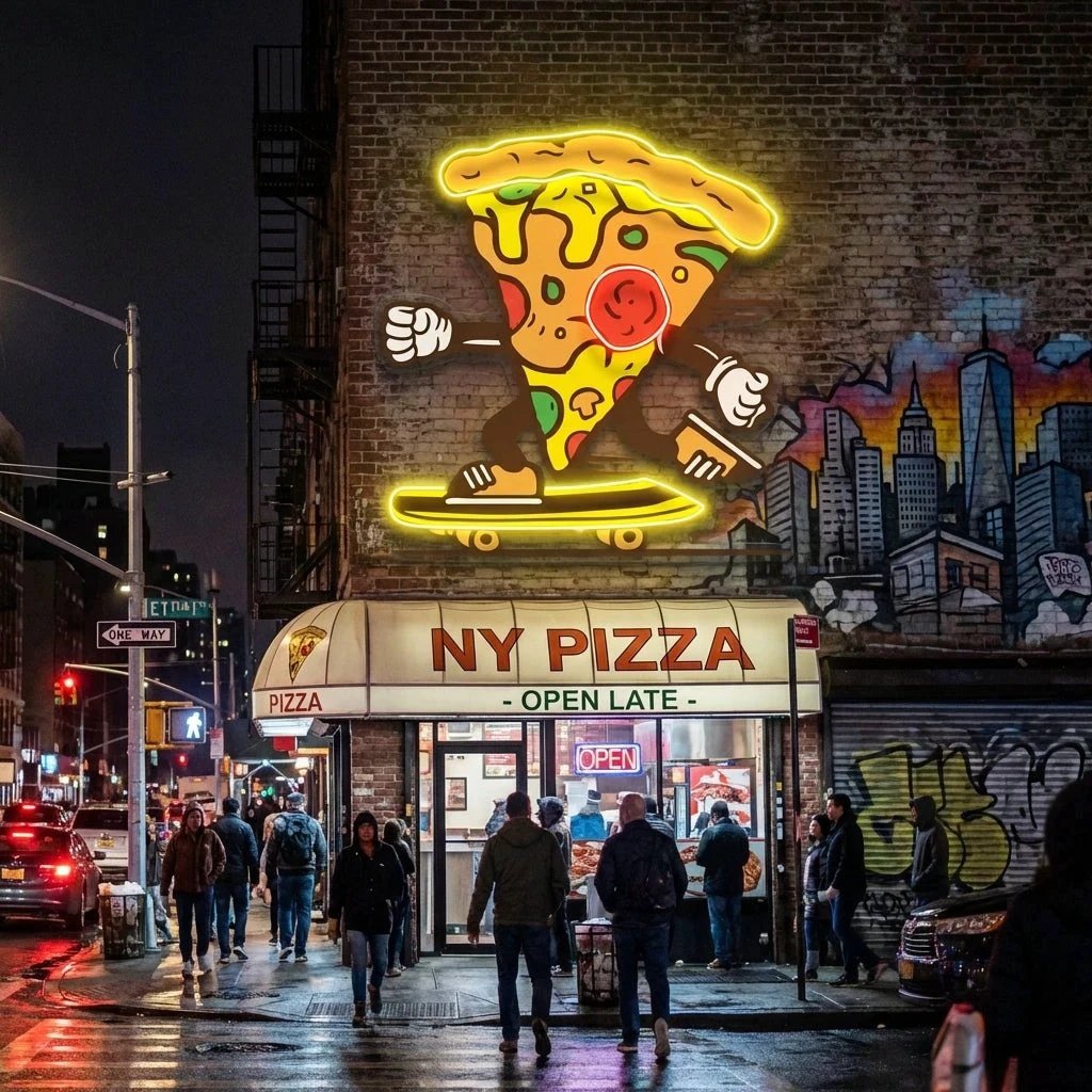 Pizza Skater Artwork Led Neon Sign Light
