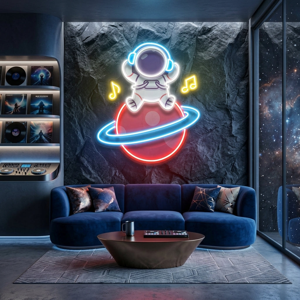 Music Astronaut Art work Led Neon Sign Light