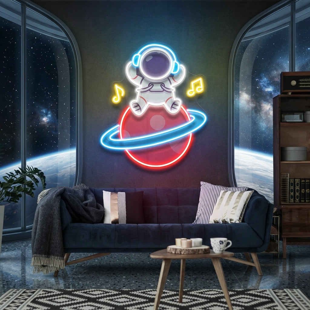 Music Astronaut Art work Led Neon Sign Light