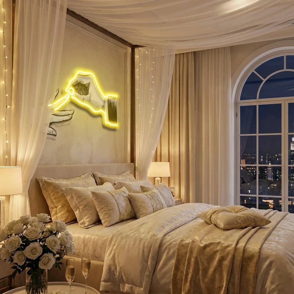 Hand Couple Artwork Led Neon Sign Light
